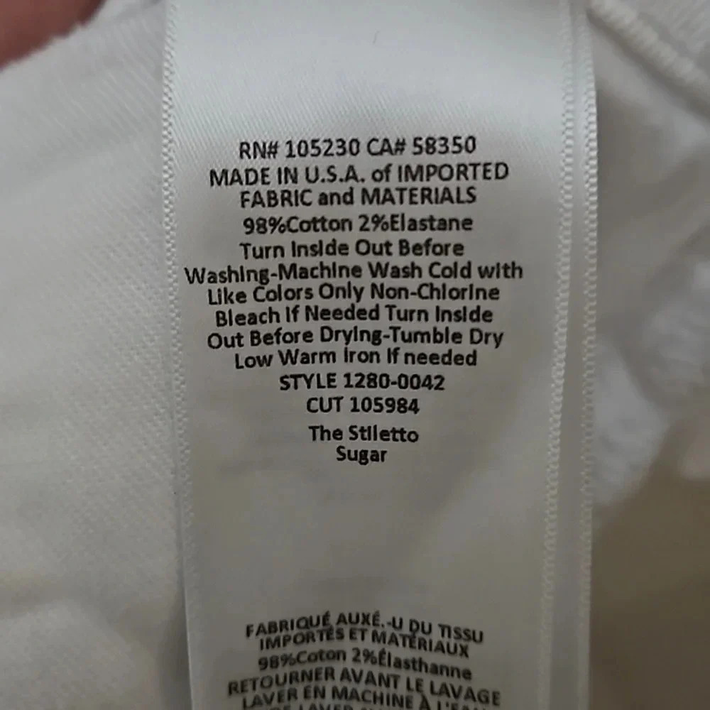 ANTHROPOLOGIE Current/Elliott The High Waist Stiletto Jean in Sugar. Size… - Picture 13 of 13